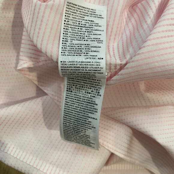 Banana Republic Slim Fit Non-Iron Dress Shirt — Pink Dobby Stripe (Men’s M) - Picture 8 of 11
